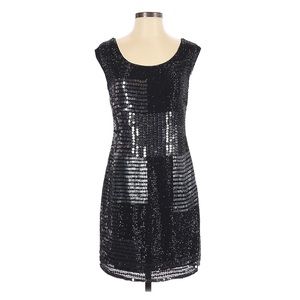 Adrianna Papell Black Sequin Cocktail Dress